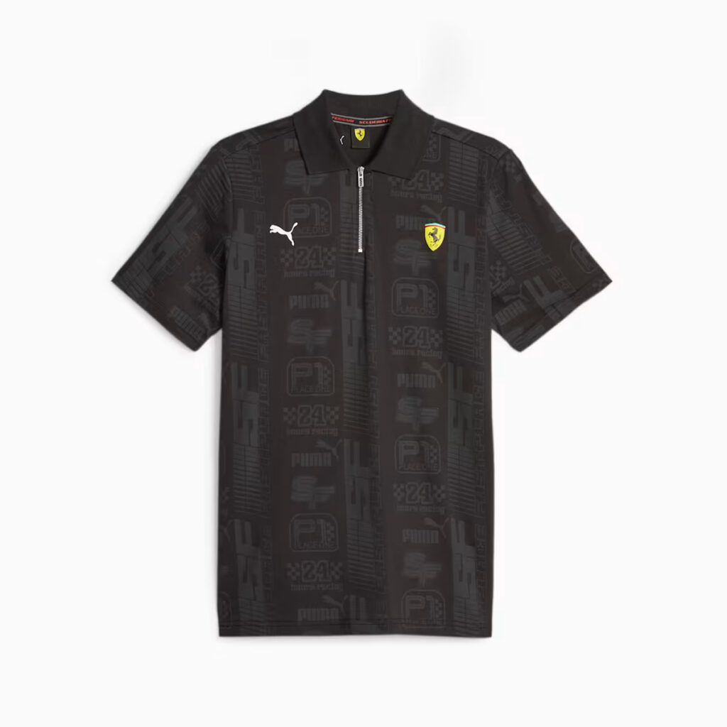 Scuderia Ferrari Race Men's Motorsport Polo Black-AOP