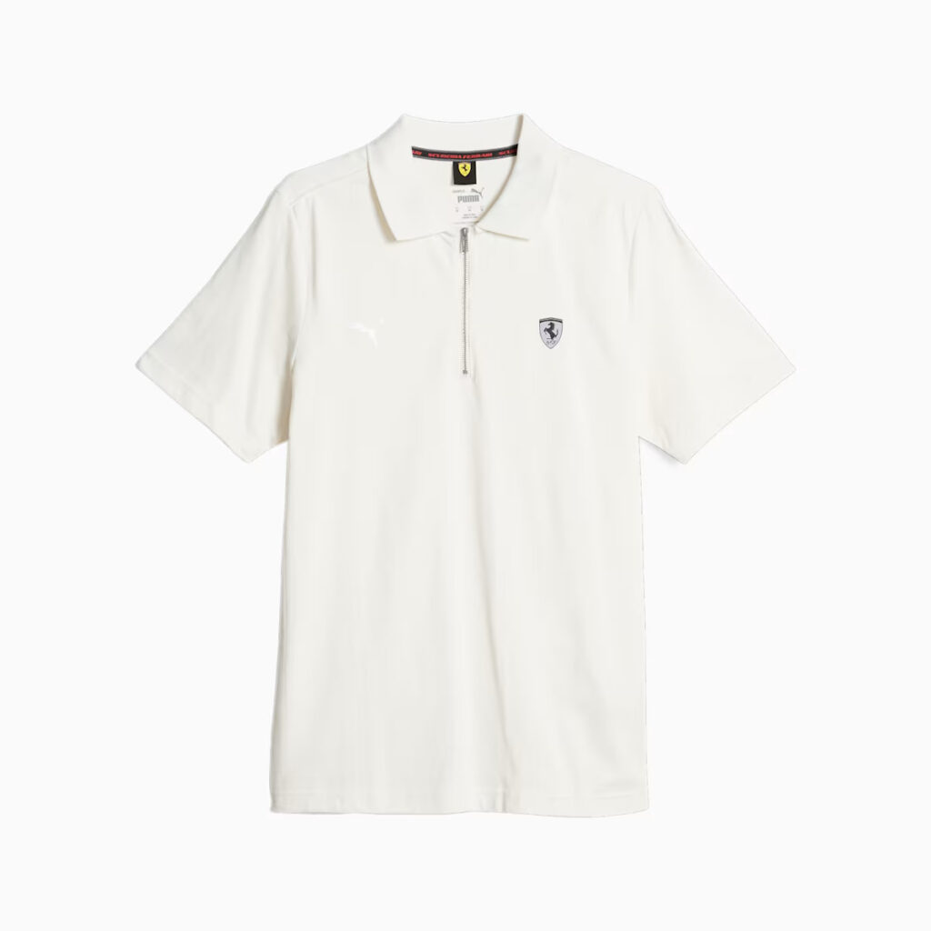 Scuderia Ferrari Style Jacquard Men's Polo Warm White